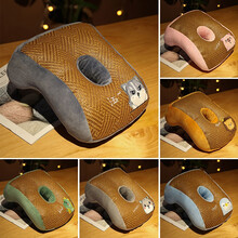 绒智 夏季透气午睡枕抱枕办公室午睡枕趴睡枕学生桌子趴趴枕睡觉午休枕靠枕靠垫靠背靠垫腰靠午睡神器男女 哈士奇款 30CM*25CM*10CM