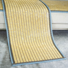 沙发垫夏季凉席夏天款防滑定制简约现代贵妃沙发罩套竹垫麻将坐垫 新款本色双牛筋浅蓝边 定制专拍