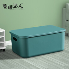 整理达人 日式简约收纳盒 杂物整理盒子多功储物箱内衣收纳箱化妆品整理盒 北欧绿高款大号