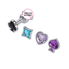 润裕  金属铝合金可替换龟头自wei慰后庭扩肛塞成人情趣玩具开肛 肛塞小号配4款底座