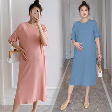 凯琳卡洛儿 孕妇装夏装孕妇裙夏季夏天外穿孕妇连衣裙宽松大码孕妇裙子孕妈装 黑色 2XL