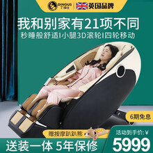 丁阁仕A7按摩椅家用全身4d机械手太空舱SL导轨智能零重力送老人多功能全自动电动安摩器沙发座椅 A7标准版（高贵米黑）