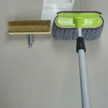 合金杆2.4米软毛洗车刷车刷子货车除尘拖把毛刷加长柄杆洗车工具 2.4米灰棉+猪鬃毛