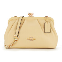 蔻驰 COACH 奢侈品 送女友 女士小号黄色皮质单肩斜挎包C2875 IMSDK