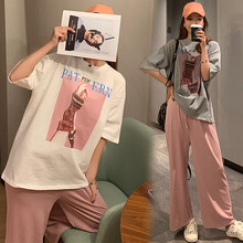 小兀 孕妇装套装夏季夏款孕妇套装孕妇两件套外出外穿宽松大码孕妈装 白色上衣 M