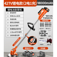 电动割草机小型家用充电式除草机打草机手持多功能锂电农用草坪机 电池18000mAh合金刀头42TV【二电一充】工
