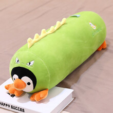 【当日发】企鹅毛绒玩具恐龙布娃娃熊猫玩偶女孩睡觉夹腿长枕头床上长条抱枕送女友生日520情人节礼物 绿色恐龙 80厘米(有拉链 方便拆洗)
