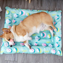 hoopet狗窝狗狗冰垫狗垫子耐咬睡觉用夏天泰迪小型犬宠物冰窝凉席金毛大型犬睡垫降温凉垫地垫夏季凉窝 方形冰窝-河豚（防蚊） L