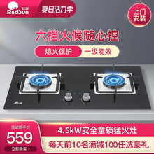 Redsun红日红外灶燃气灶煤气灶双灶家用一级能效嵌入式台式猛火炉灶天然气液化气 4.5kW高配款-方架 天然气