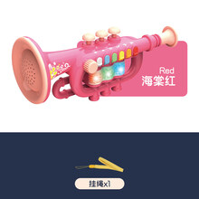 儿童小孩萨克斯吹奏乐器小喇叭口哨音乐玩具男孩宝宝3岁6以上女孩 小号-红【无歌谱】挂绳+普通电池