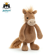 jellycat 2021新品害羞小马可爱公仔毛绒玩具睡觉小玩偶生日礼物 黄褐色 H31 X W12 CM