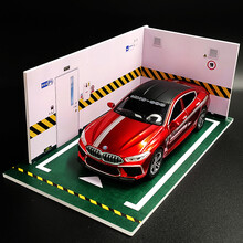 宝马M8合金属汽车模型跑车仿真轿车8系BMW儿童玩具车男孩收藏摆件 宝马M8红色+停车场