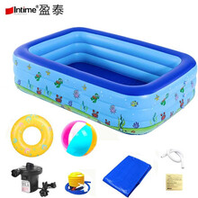 盈泰 充气游泳池儿童家用洗澡盆泡澡桶浴缸加厚保温大号桶浴盆婴儿游泳戏水小孩游泳池 YT-666 1.9米三层套装