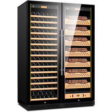 茄龙（CIGARLOONG） CL-238C1智能恒温恒湿雪茄柜恒温红酒柜实木雪茄红酒两用双拼柜 榉木雪茄红酒满配款黑色