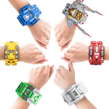 儿童变形机器人手表恐龙变身金刚钢铁飞龙奥特曼崛起男生男孩玩具TX 红色三变暴龙