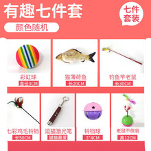 猫玩具逗猫棒套餐组合羽毛铃铛猫咪自嗨玩具不倒翁钢丝鸡毛老鼠 有趣7件套