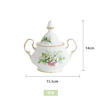 安娜16点陶瓷欧式小奢华骨瓷英式下午茶茶具套装红茶杯礼品铃兰 糖罐-铃兰