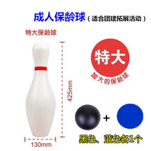 成人保龄球趣味运动会大号户外游戏大人室外运动会用品团建拓展活动道具（定制） 成人经典款(10瓶+蓝球+黑球)