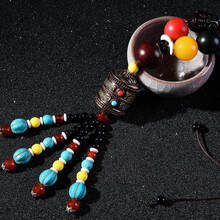 五折 转经筒汽车挂件小车内饰品西藏族风格后视镜挂饰佛珠车载转经轮筒 转轮A款