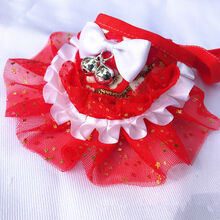 宠物围巾围嘴狗狗口水巾大型犬小型犬狗围兜猫咪围脖饰品泰迪萨摩 红色梅花 XS5斤以内