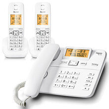 开Gigaset 原西门子无绳电话机办公无线座机家用一拖一子母机 白色 一拖二