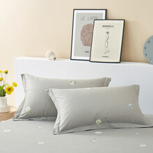 水星家纺出品 百丽丝家居小件全棉枕套纯棉枕套一对装 曼妙花期枕套