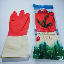 仙人掌手套 双色家庭清洁洗衣洗碗耐磨女士用 中码M 4双仙人掌
