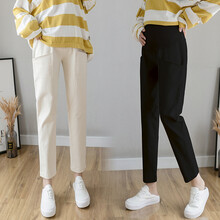 凯琳卡洛儿 孕妇裤夏季夏款孕妇装宽松外出外穿薄款孕妇裤子孕妈装 568#竖线款-黑色 M