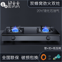 好太太煤气灶双灶头家用台式节能天然气燃气灶老式猛火液化气灶炉AI 玻璃双劲焰蜂窝灶  【液化气】 管+管扣+低压阀