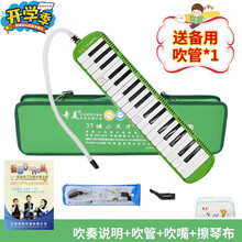 奇美 口风琴37键/32键儿童中小学生入门口风琴课堂教学用琴 37键小天才-绿色（硬盒）+备用吹管
