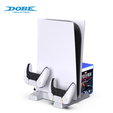 DOBE PS5游戏机散热支架 光驱版数字版通用直立底座游戏光盘碟架收纳架 PS5手柄充电支架 PS5散热风扇支架+碟架+手柄双充