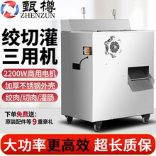甄樽（ZHENZUN）切肉机商用不锈钢切片机猪肉切丝切丁切肉片家用全自动电动切菜机多功能绞肉机 绞切机配置4（店长力荐款）