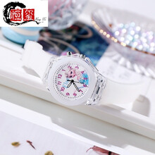 商店同款 儿童发光手表冰雪奇缘2艾莎公主闪灯表卡通夜光玩具表电子表生日礼物抖音网红 定制商品 白色艾莎公主 发光+夜光