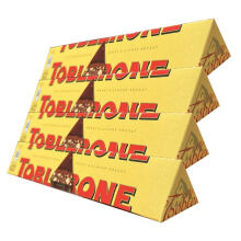 三角（Toblerone）进口瑞士三角葡萄干盐焗黑巧克力牛奶白巧克力糖果多口味组合 牛奶巧克力4条 盒装 100g