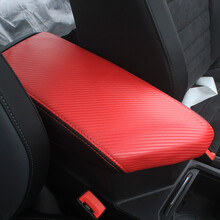 大众19款速腾扶手箱套21新速腾20内饰改装专用中央手扶箱保护皮套 19-21速腾红碳纤维