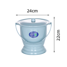 200斤孕妇成人尿盆提手塑料痰盂儿童尿壶坐便器便盆马桶颂锦 小号浅蓝色（盖子升级全包裹4升）