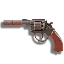 金属砸纸炮子左轮大号信号纸炮枪皮筋抢道具7080经典怀旧儿童玩具枪不可发射军事模型 经典左轮款古铜色 基础套餐