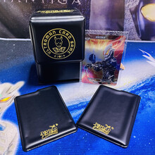 奥特曼福袋 奥特曼福袋英雄对决赛罗卡套红黑卡盒卡砖卡册卡片支架 周年黑色皮革卡盒一个没有含卡套 卡游关注店铺带满星卡