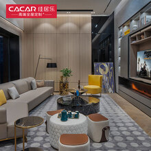 佳居乐CACAR全屋定制轻奢护墙板客厅电视背景墙电动阻尼平趟门定制 YG2114里奇灰咖