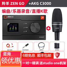 AKG爱科技 c3000录音K歌直播电容麦克风话筒电台配音舞台演出大合唱 录音棚套装主播直播声卡套装 配羚羊ZEN GO便携外置USB专业录音配音编曲后