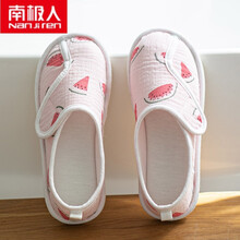 南极人月子鞋夏薄款5月份包跟厚底产后透气孕妇鞋软底室内产妇月子拖鞋 纱布西瓜-粉红色 36