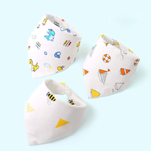 洁丽雅婴儿口水巾纯棉透气薄夏季新生儿吃饭围嘴兜可调节 3条装-组合C