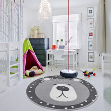 东升 现代北欧轻奢儿童房公主房书房可爱卡通圆形地毯垫  床边床前吊篮电脑椅转椅衣帽间圆形地毯 飘窗垫 HBQ-06 1*1米圆形地毯