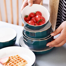 天顺陶瓷 碗盘套装餐具成套盒儿童成人创意家用陶瓷餐具盘子碗具碗碟套装 2人套装1【4.5寸碗2+7寸盘2+勺2】 爱马仕系列