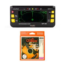 CHERUB小天使MT-40/60/70/80吉他电子调音器节拍器贝司小提琴尤克里里通用三合一校音器 MT-60+AW436-SL民谣吉他套弦