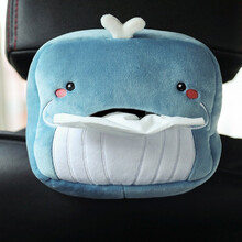 优喆胜 车载纸巾盒卡通 汽车抽纸盒挂式 汽车内靠背扶手箱遮阳板卫生抽纸盒（蓝鲸）