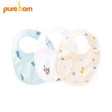 京东超市	
pureborn博睿恩新生儿围嘴婴幼儿调节吃饭围兜宝宝口水巾3件装 爱心 均码