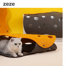 zeze猫隧道宠物猫床猫咪通道滚地龙猫窝四季通用逗猫玩具可拆洗 芝士猫隧道