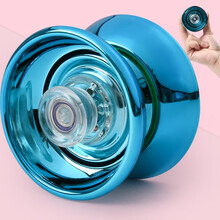 儿童发光溜溜球男孩闪光玩具女孩活睡眠专业金属悠悠球夜光yoyo球 YO炫吸卡装 蓝色 死睡眠 绳长100cm(金属款