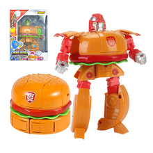 变形汉堡薯条机器人金刚机甲儿童男孩礼物益智玩具 汉堡 单个彩盒